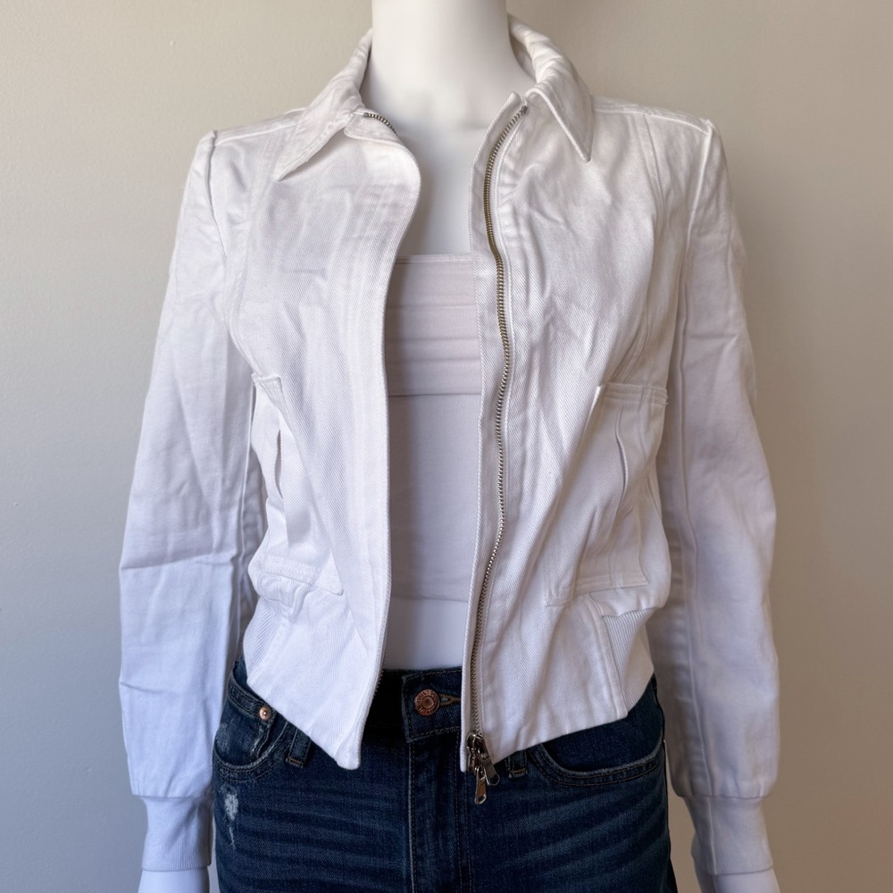 BOGO ✨Costume National White Cropped Denim Jacket